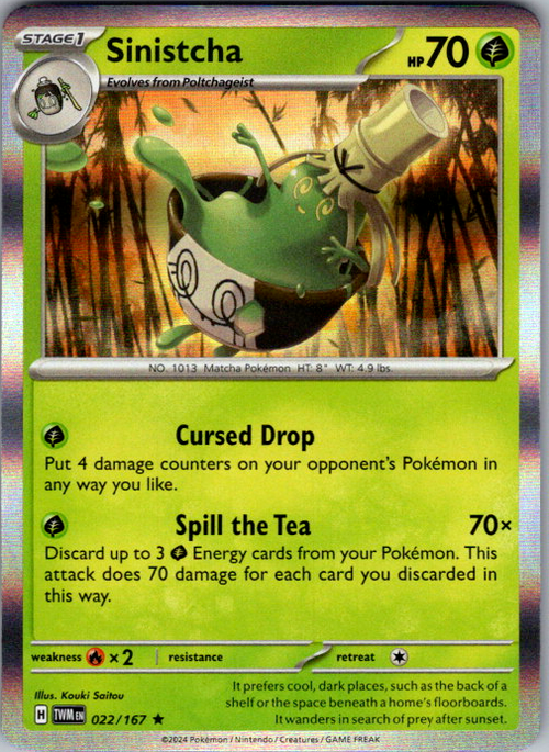 Sinistcha Holo Rare SV06: Twilight Masquerade 022/167 NM